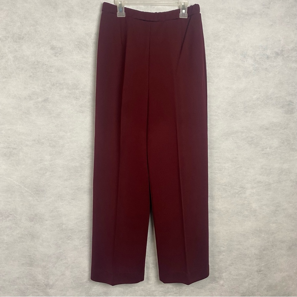 Vintage 70s Devon Women’s Pants Sz 12 Burgundy Straight Leg Union Made Pull On